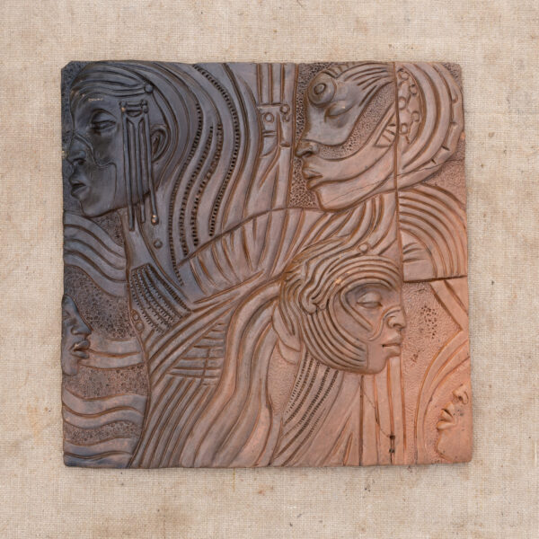 Handcrafted Terracotta Abstract Faces Wall Art