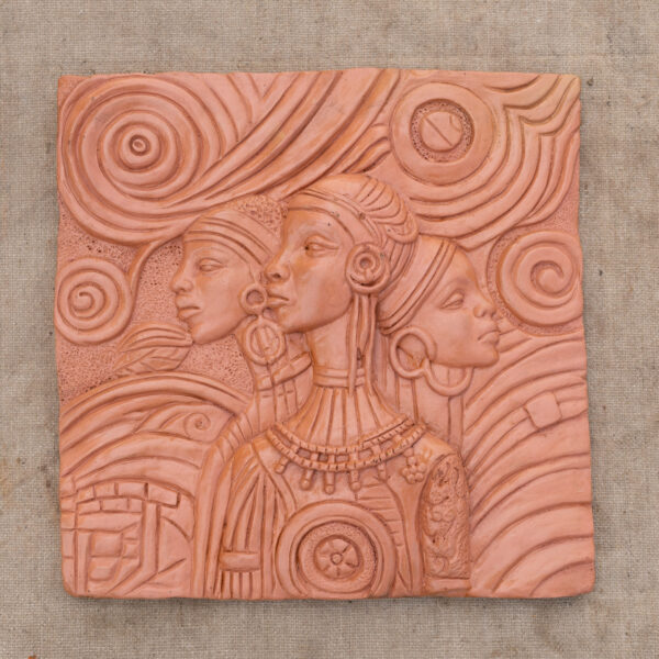 Handcrafted Terracotta Tribal Women Wall Art
