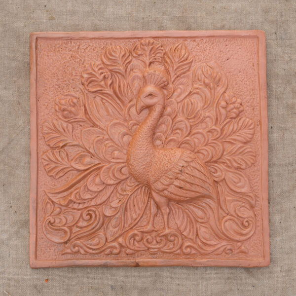 Majestic Peacock-Terracotta Wall Art
