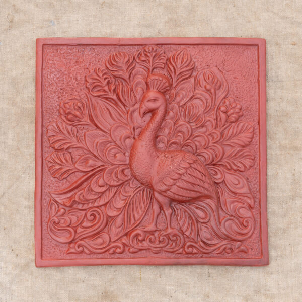 Majestic Peacock-Terracotta Wall Art