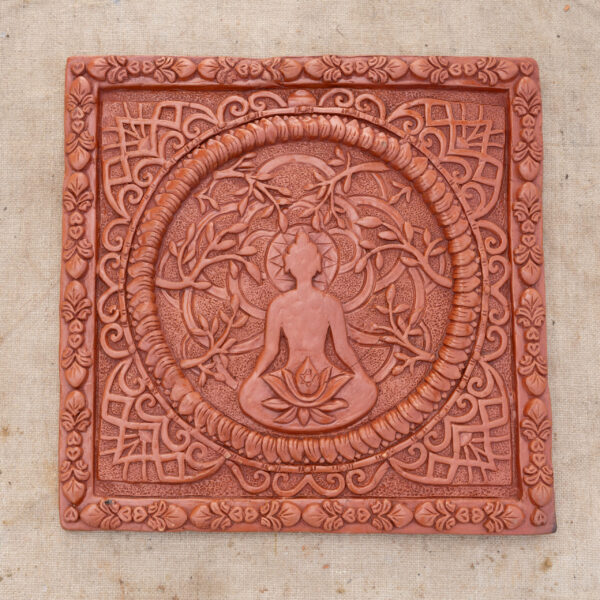 Meditative Buddha-Terracotta Wall Art